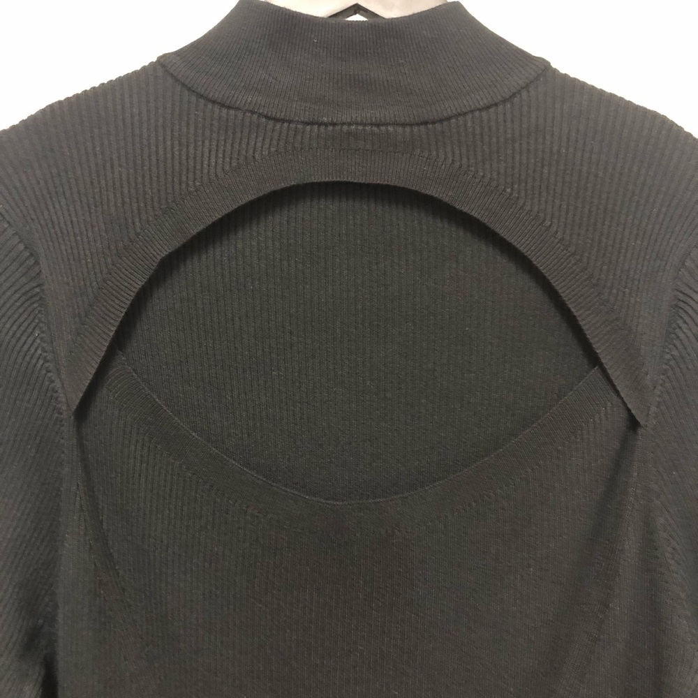 INTEMPO Long Sleeve Form Fitting Cutout Sweater Dress - Picture 3 of 15